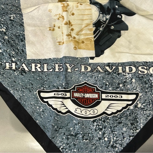 Cool Vintage Harley Davidson 100th Anniversary Bandanna with engine cut-out - Picture 10 of 16